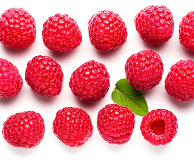 Himbeeren auf weißem Hintergrund