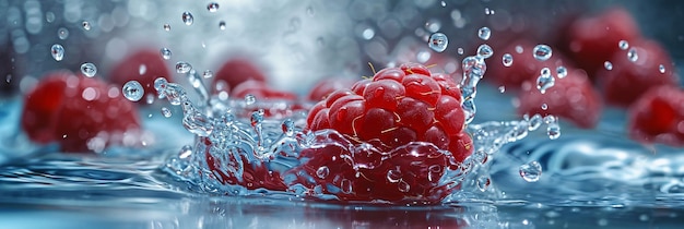 Himbeeren fallen ins Wasser