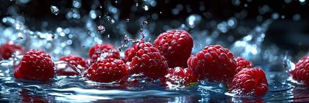 Himbeeren fallen ins Wasser