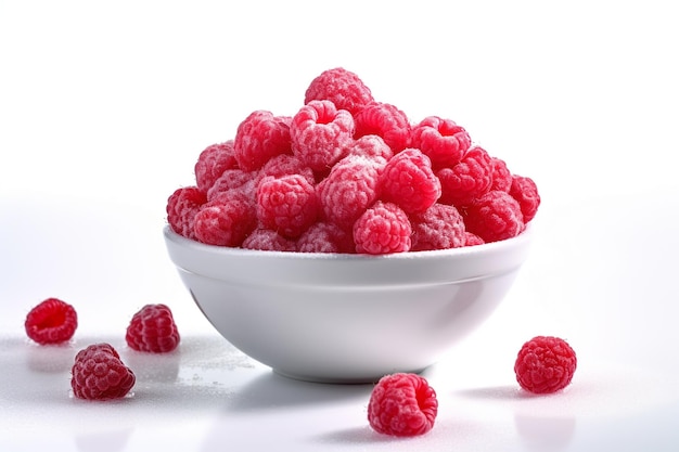 Himbeeren in einer Glasschüssel