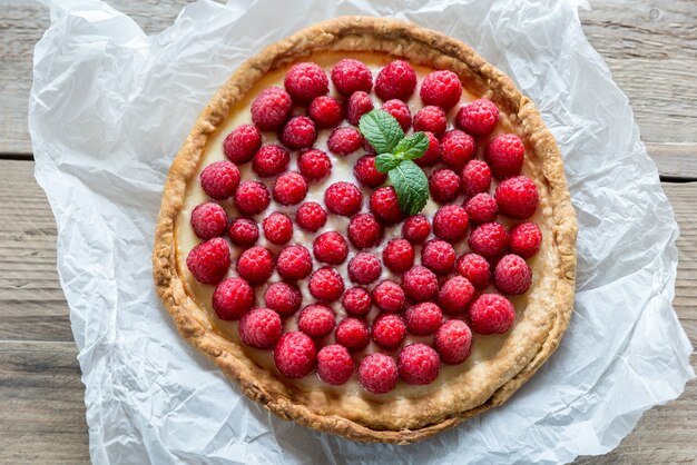 Himbeertarte mit Pudding