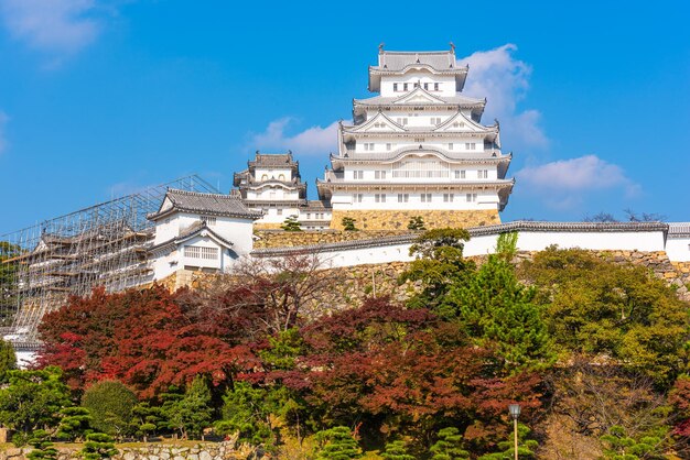 Foto himeji japón en el castillo de himeji