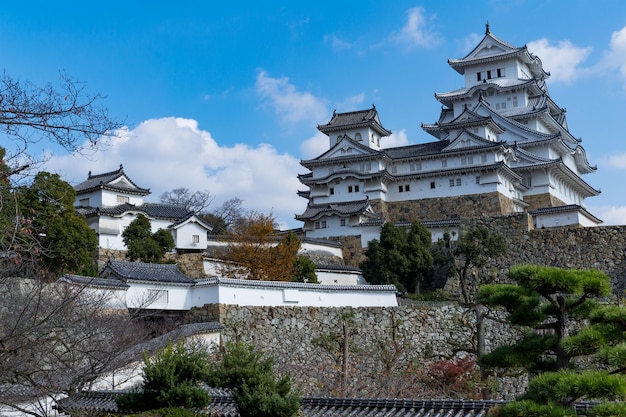 Himeji-Schloss mit klarem blauem Himmel