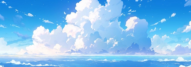 Himmel Cumulus Wolken Wiese Weiche Baumwolle Plüsch Cartoon Anime Stil