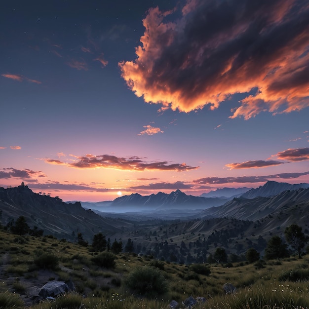 Himmel Wolken Textur Hintergrundmuster ein Sonnenuntergang in den Bergen