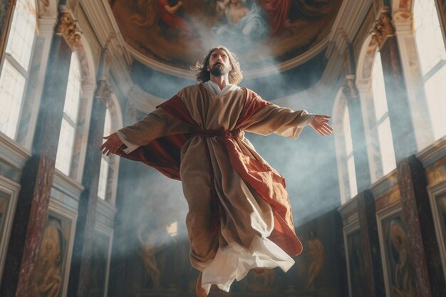 Himmelfahrtstag Jesu Christi oder Auferstehungstag des Sohnes Gottes Konzept des Himmelfahrtstages in der Kirche