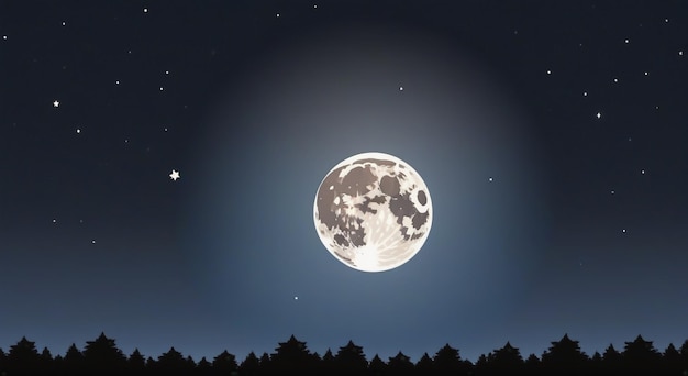 Himmlische Eleganz Mond am Nachthimmel Hintergrund Illustration