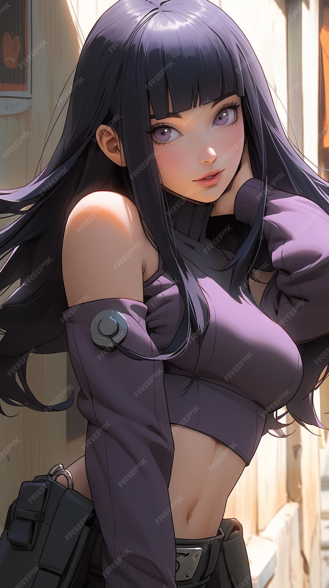 Hinata hyuga do estilo anime naruto hot babe fofa incrivelmente