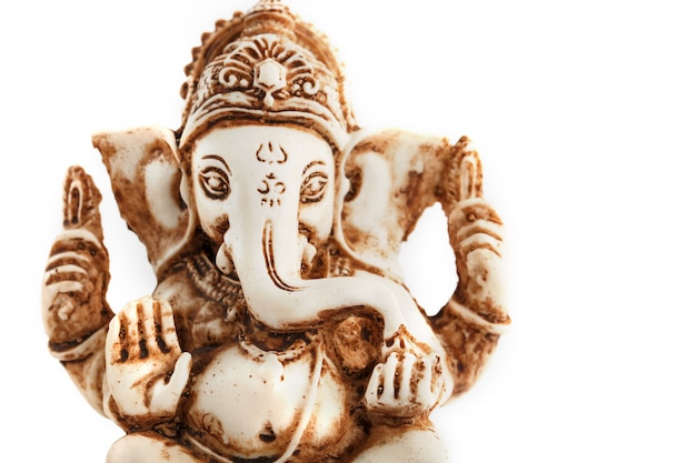 Hindischer Gott Ganesh auf Weiß
