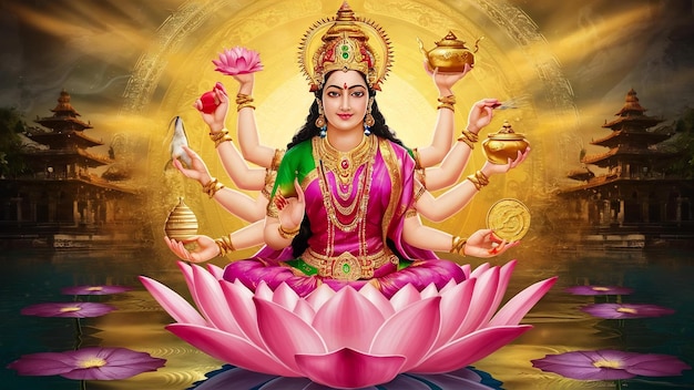 Hindu-Göttin Lakshmi die Göttin des Reichtums generative ai