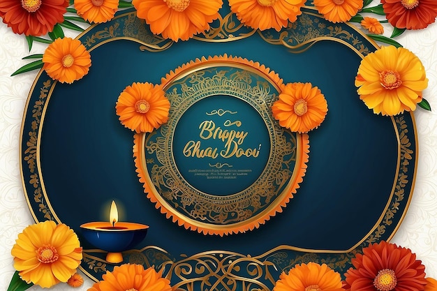 hindú tradicional bhai dooj desea fondo con mármol y tilak vector de diseño