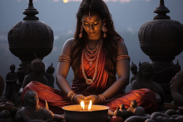 Hinduismus Altes, vielfältiges Glaubenssystem mit Karma-Dharma und vielen Gottheiten, die für die indische Kultur von zentraler Bedeutung sind. Die philosophischen Grundlagen und der spirituelle Erforschungspfad zu Moksha