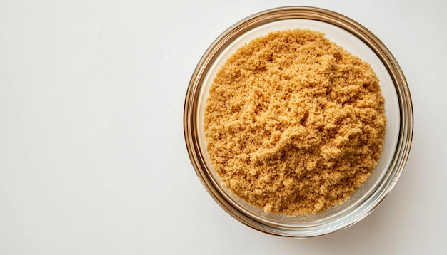 Hing Asafetida auf einer Glasschüssel Masala Top-View-Studio-Aufnahmen mit weißem Hintergrund Nahrungsmittelzutaten
