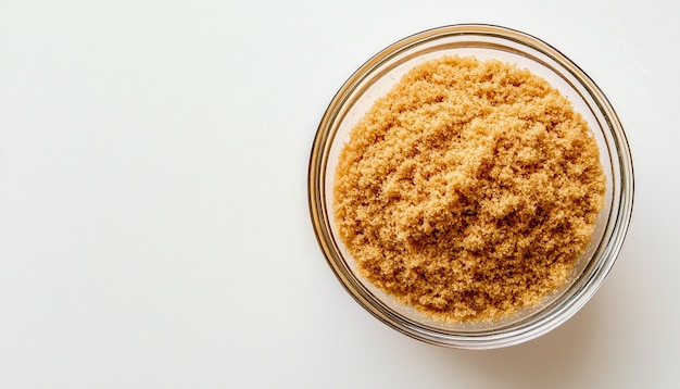 Hing Asafetida auf einer Glasschüssel Masala Top-View-Studio-Aufnahmen mit weißem Hintergrund Nahrungsmittelzutaten