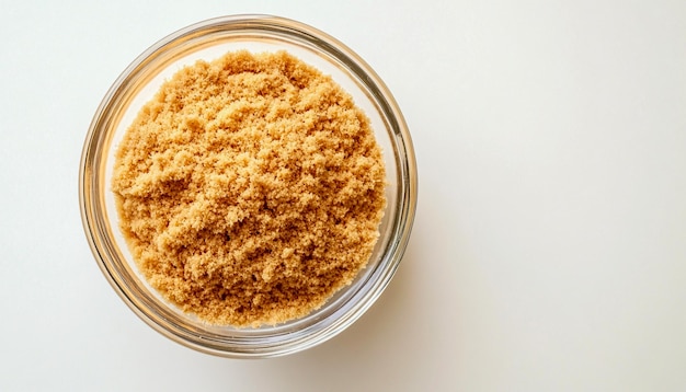 Hing Asafetida auf einer Glasschüssel Masala Top-View-Studio-Aufnahmen mit weißem Hintergrund Nahrungsmittelzutaten