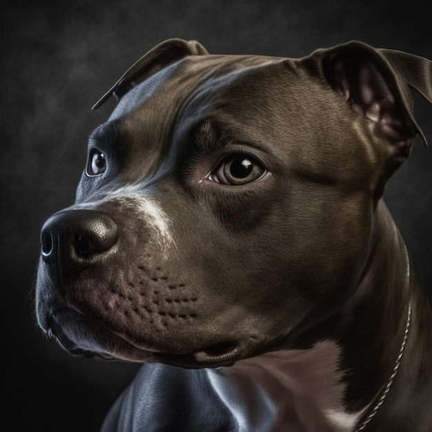 Hinreißendes Porträt des Staffordshire-Bullterrierhundes auf isoliertem Hintergrund