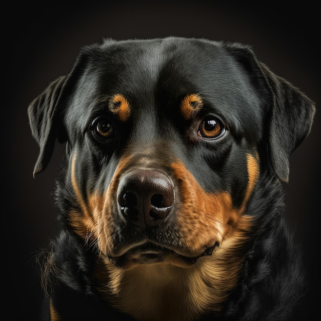 Hinreißendes Studioporträt des Rottweiler-Hundes auf isoliertem Hintergrund