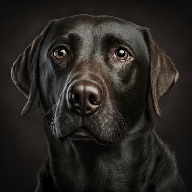 Hinreißendes Studioporträt eines schwarzen Labrador-Retriever-Hundes auf isoliertem Hintergrund