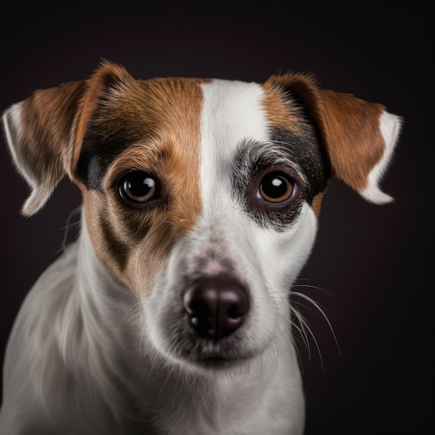 Hinreißendes Studioportrait von Jack Russel Terrier Hund auf isoliertem Hintergrund