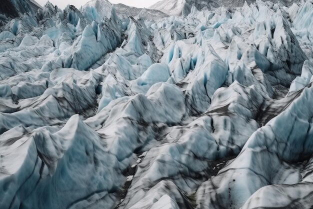 Foto hinter dem eis ist ein berg aus eis sichtbar.