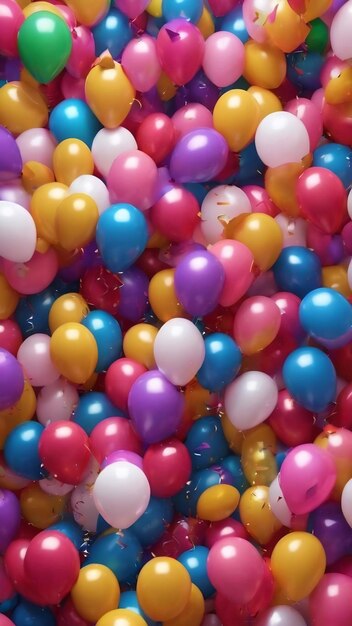 Foto hintergründe für geburtstagsfeiern, ballons, konfetti, party-gadgets