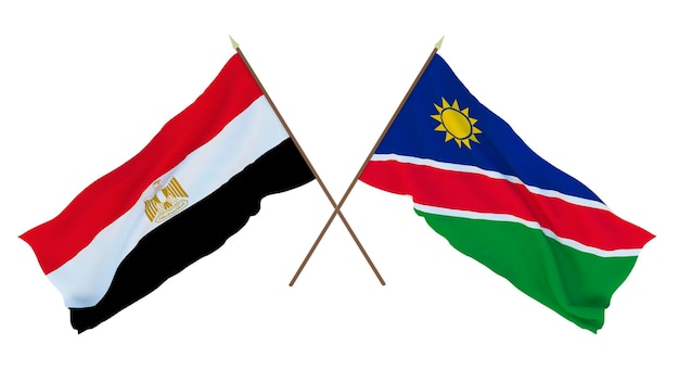 Hintergrund 3D-Rendering für Designer Illustratoren Flaggen zum Nationalen Unabhängigkeitstag Ägypten und Namibia