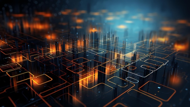 Hintergrund abstrakte digitale Technologie futuristische Technologie Netzwerk blaue Daten modernes Konzept