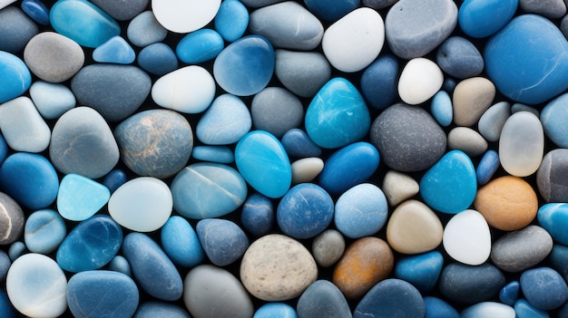 Hintergrund aus blauen, alten Kieselsteinen