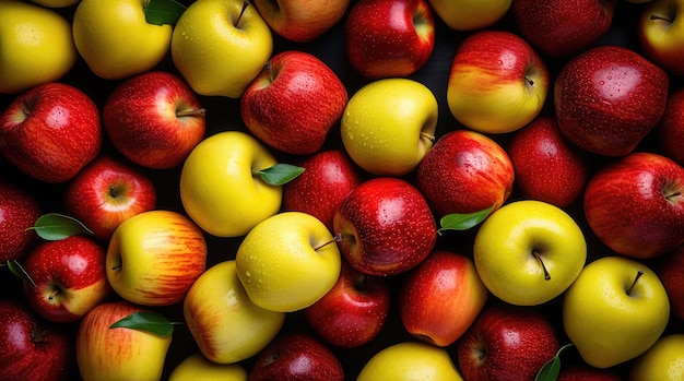 Hintergrund aus roten und gelben Äpfeln
