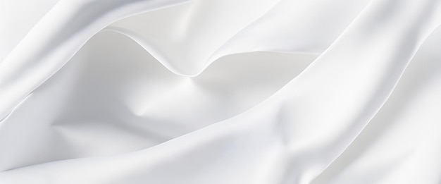 Hintergrund aus weißer, gewellter Seide, gewellte, fließende Textur, seidiger Satinstoff, elegant, extravagant