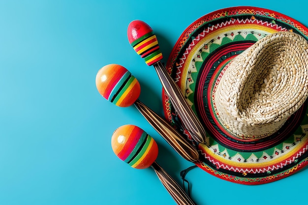 Hintergrund Cinco de Mayo farbenfroher mexikanischer Sombrero-Hut