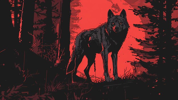 Hintergrund der Alpha-Wolf-Kunstillustration