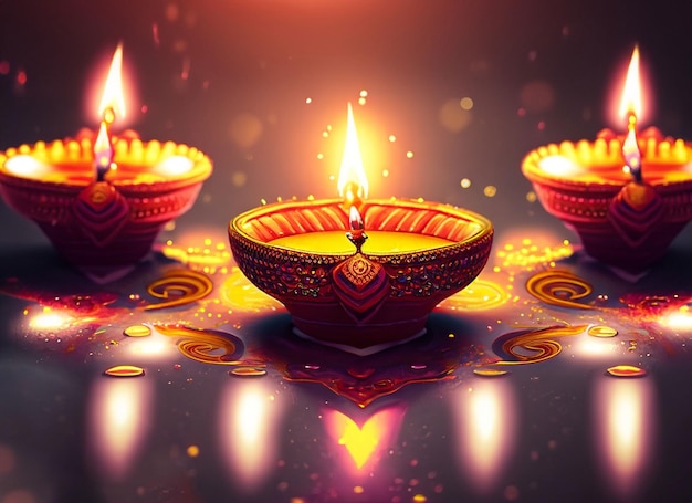 Hintergrund der Diwali-Öllampe