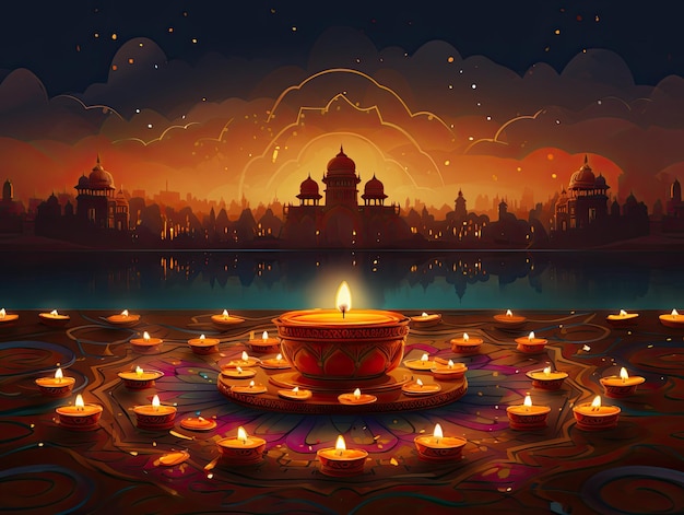 Hintergrund der Diwali-Vektorillustration