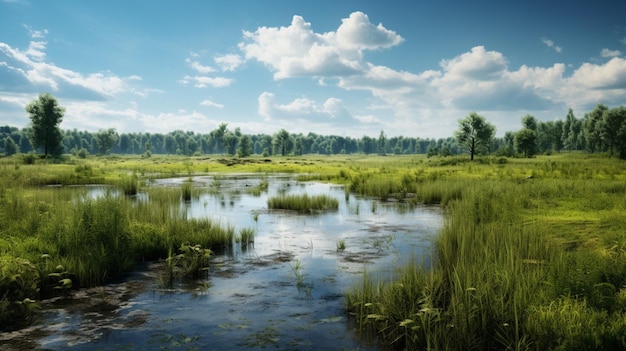 Hintergrund der Feuchtgebietslandschaft