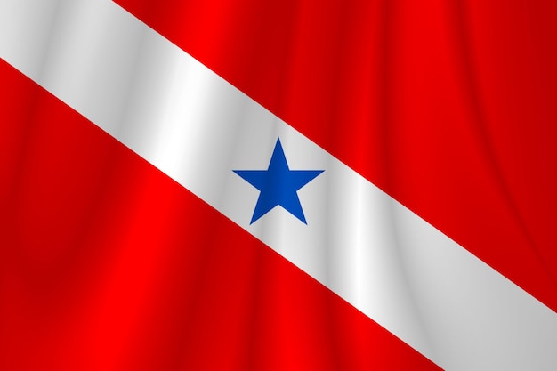 Hintergrund der Flagge des Bundesstaates Para aus leicht gewelltem Stoff