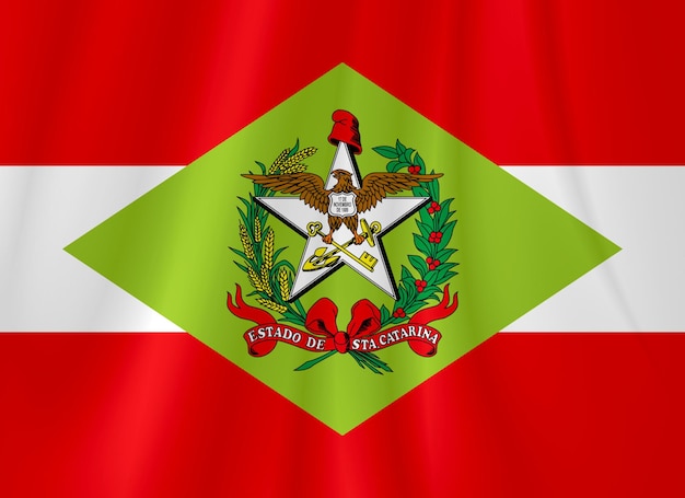 hintergrund der flagge des bundesstaates santa catarina aus leicht gewelltem stoff