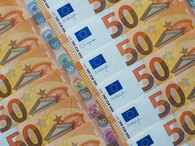 Foto hintergrund der fünfzig-euro-banknoten