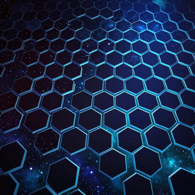 Hintergrund der galaktischen Sechseck-Matrix Generative Ai