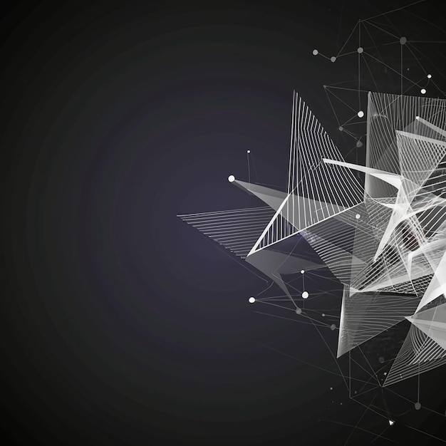Hintergrund der grau abstrakten Wireframe-Technologie