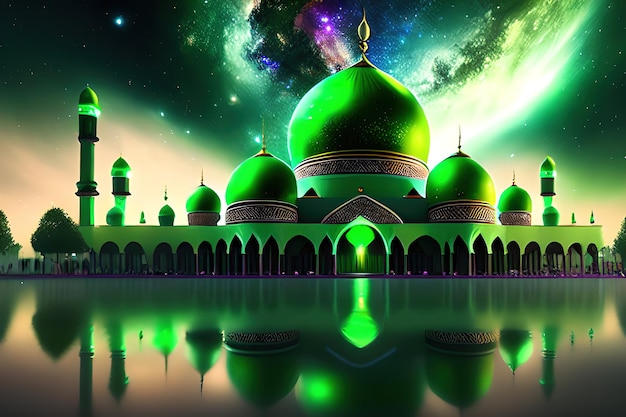 Hintergrund der grünen Moschee-Galaxie