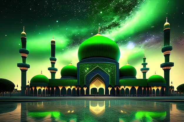 Hintergrund der grünen Moschee-Galaxie