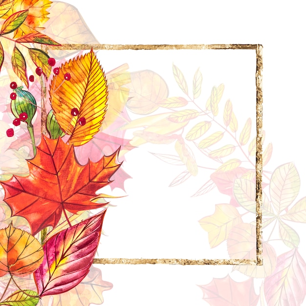 Hintergrund der Herbstvorlage. Saisonale Illustrationen. Aquarellillustration.