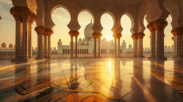 Hintergrund der islamischen Architektur im Moscheihall am Nachmittag