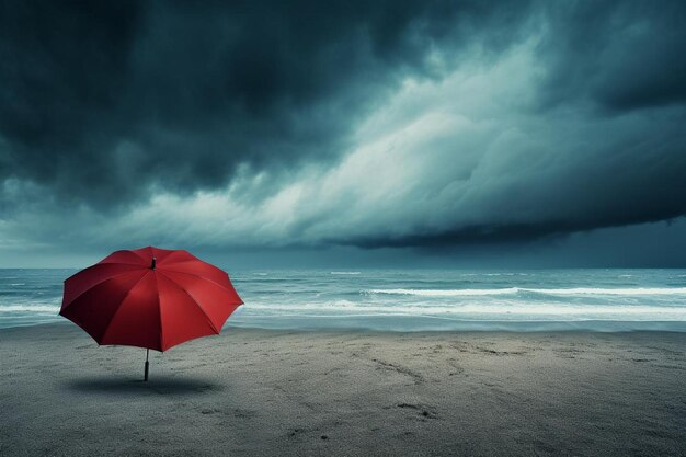 Hintergrund der Monsunzeit mit Regenschirm