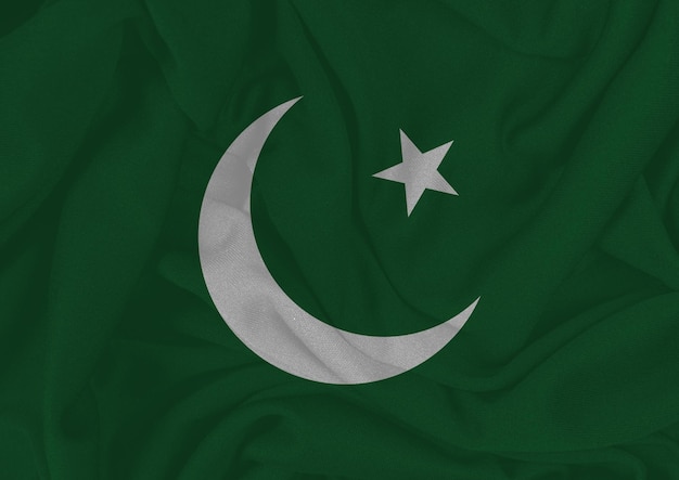 Foto hintergrund der pakistanischen flagge mit stofftextur