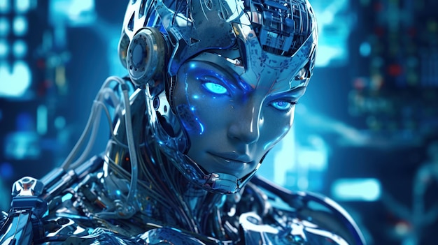 Hintergrund der Robotiktechnologie Futuristische vierte industrielle Revolution
