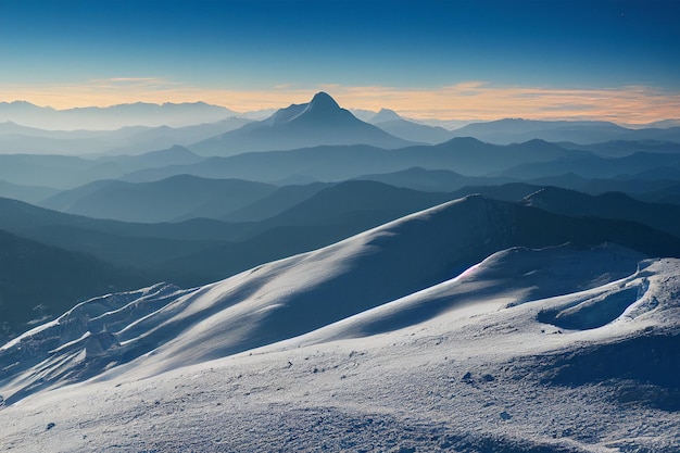 Hintergrund der schneebedeckten Berggipfel