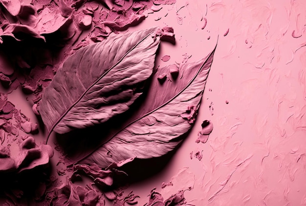 Hintergrund der stumpfen rosa Farbbeschaffenheit mit Blattschatten