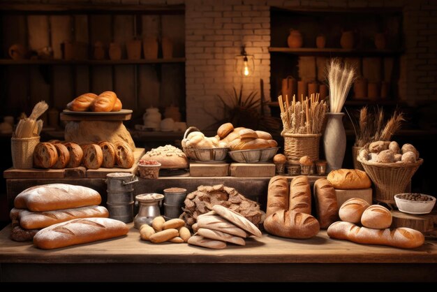 Foto hintergrund der traditionellen brotbäckerei